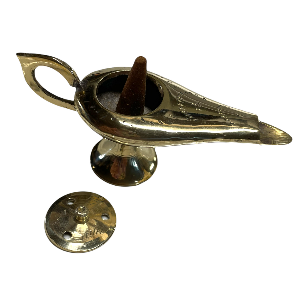 BRASS GENIE LAMP INCENSE BURNER