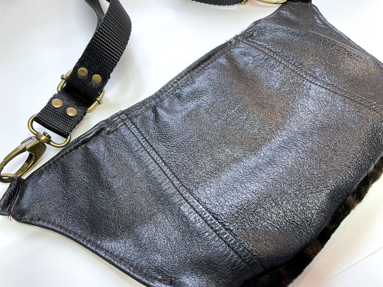 Patterned Faux Fur Sling Bag / Fanny Pack / Belt Bag
