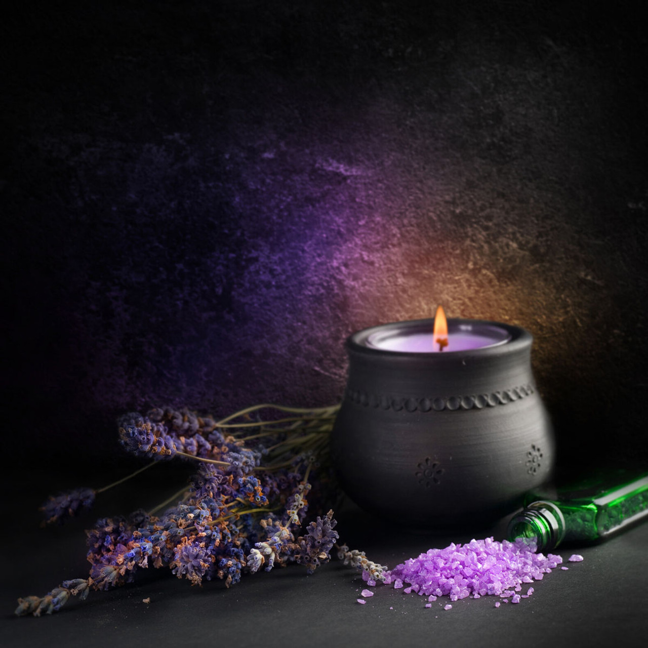 Scented Candle Fine Fragrance Oils Handmade Soy Candle Black Amber & Lavender Essential Oils