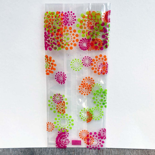 Blooming Dots, 10 Printed Cello Treat Bags, 4" x 2.5" x 9.5"