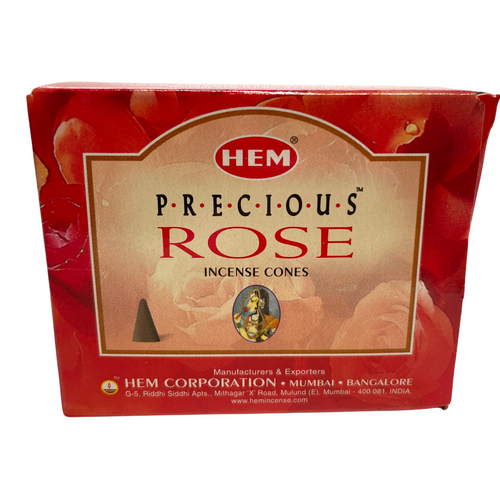 HEM Precious Rose Incense Cones, 10 pc