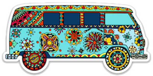 Hippie VW Van vinyl magnet - The Purple Hippy