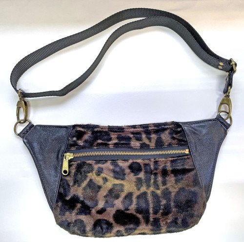 Western Cowhide Sling Bags Faux Suede Women Fanny Pack Crossbody