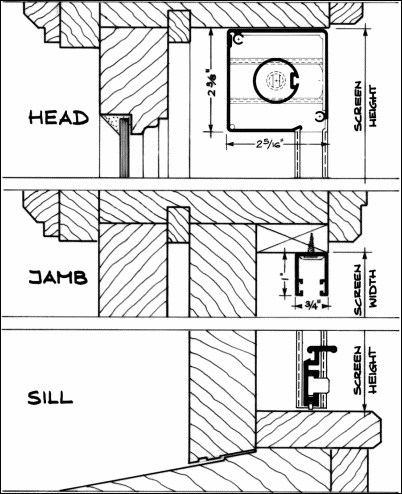 ROLL AWAY Window Screen - Double Hung Window Window Architectural Detail