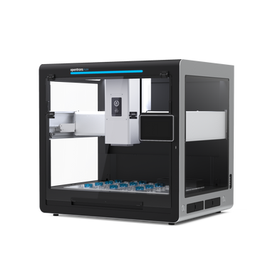 The Flex Prep robot with 96-Channel pipette. Simple, quick sample preparation to save time within your lab.