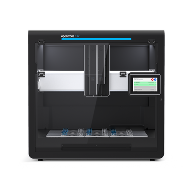 The Opentrons Flex liquid handling robot. Capable of automating applications such as NGS library prep, Nucleic Acid Isolation & Extractions, Protein Purification, PCR, ELISA, and many more.