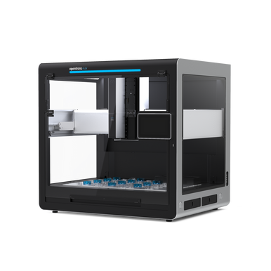 The Flex Prep robot with 8-Channel pipette. Simple, quick sample preparation to save time within your lab.