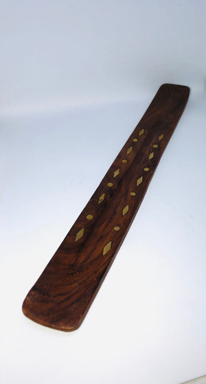 Natural wood, single stick incense holder. 11 inch length.