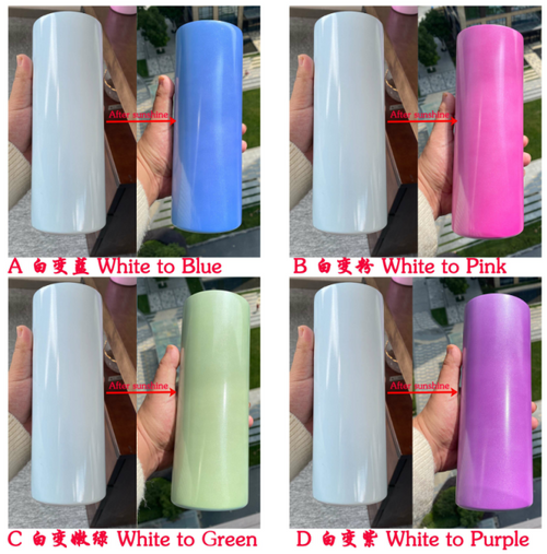 20oz uv sublimation tumbler white to purple 