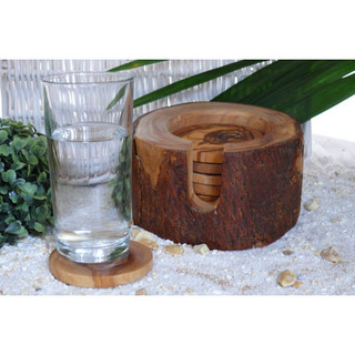 6 Onderzetters in de tak gemaakt van olijfhout