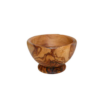 Scheerpot met voet van olijfhout (mok)