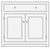 800mm wide solid Tulip base unit with 2 doors and 1 drawer, 880mm high and 600mm deep