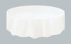 BRIGHT WHITE UNIQUE PLASTIC TABLECOVER ROUND 213cm DIAMETER (84")