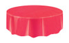 RED UNIQUE PLASTIC TABLECOVER ROUND 213cm DIAMETER (84")