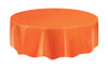 PUMPKIN ORANGE UNIQUE PLASTIC TABLECOVER ROUND 213cm DIAMETER (84")