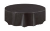 MIDNIGHT BLACK UNIQUE PLASTIC TABLECOVER ROUND 213cm DIAMETER (84")