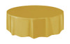 GOLD UNIQUE PLASTIC TABLECOVER ROUND 213cm DIAMETER (84")