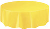 SOFT YELLOW PLASTIC TABLE COVER ROUND 213cm DIAMETER (84")