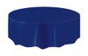 TRUE NAVY BLUE PLASTIC TABLE COVER ROUND 213cm DIAMETER (84")