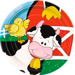 FARM FRIENDS 8 x 18cm (7") PAPER PLATES