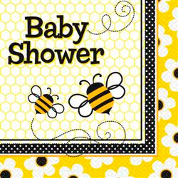 BUSY BEES 16 LUNCHEON NAPKINS - BABY SHOWER