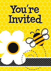 BUSY BEES 8 INVITATIONS