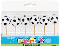 6 SOCCER BALL PICK CANDLES