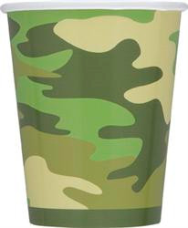 CAMO 8 x 270ml (9oz) PAPER CUPS