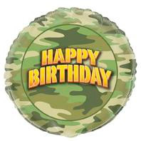 CAMO 45cm (18") FOIL BALLLOON PACKAGED