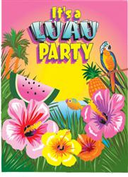 LUAU PARTY 8 INVITATIONS