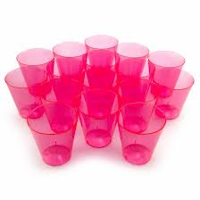 Plastic Pink Shot Glass 30mL Pack 40