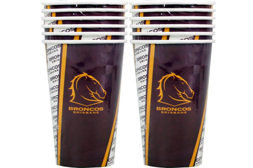 NRL PARTY CUPS BRONCOS 6PK 500ML