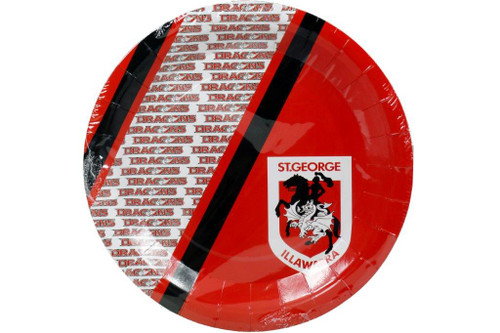 NRL PARTY PLATES ST GEORGE 6PK 24CM