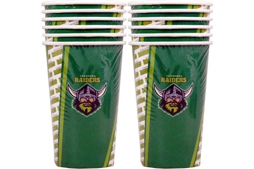 NRL PARTY CUPS RAIDERS 6PK 500ML