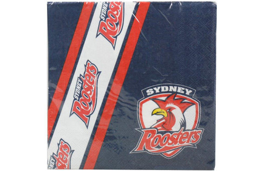NRL PARTY NAPKINS ROOSTERS 12PK 33*33CM