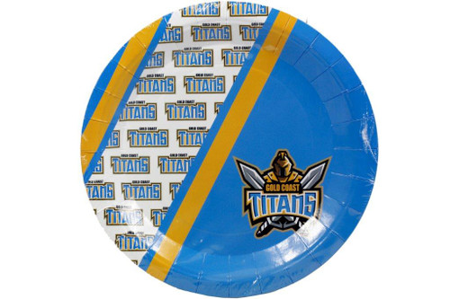 NRL PARTY PLATES TITANS 6PK 24CM