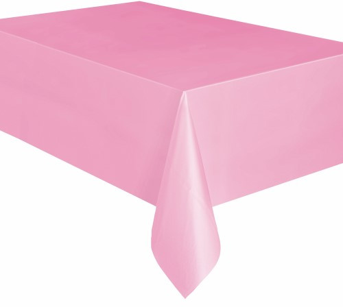 LOVELY PINK PLASTIC TABLECOVER RECTANGLE 137cm X 274cm (54" X 108")