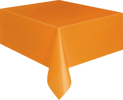 PUMPKIN ORANGE UNIQUE PLASTIC TABLECOVER RECTANGLE 137cm X 274cm (54" X 108")