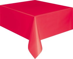 RED METEOR PLASTIC TABLECOVER RECTANGLE 137cm X 274cm (54" X 108")