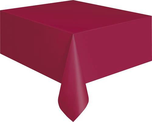 BURGUNDY PLASTIC TABLECOVER RECTANGLE 137cm X 274cm (54' X 108")