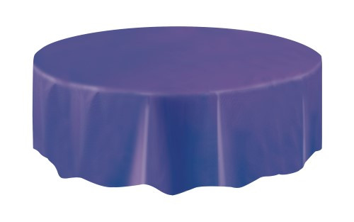 DEEP PURPLE UNIQUE PLASTIC TABLECOVER ROUND 213cm DIAMETER (84")