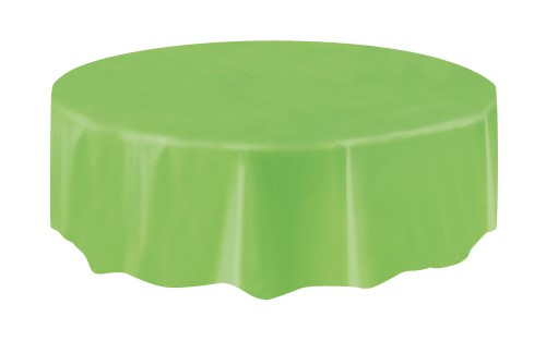 LIME GREEN UNIQUE PLASTIC TABLECOVER ROUND 213cm DIAMETER (84")
