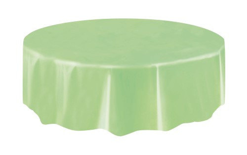 APPLE GREEN PLASTIC TABLE COVER ROUND 213cm DIAMETER (84")