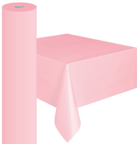 PASTEL PINK METEOR PLASTIC TABLECOVER ROLL 122cm W X 30m L (48"X100')