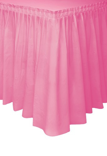 HOT PINK PLASTIC TABLESKIRT 73cm X 4.3m (29"X14')