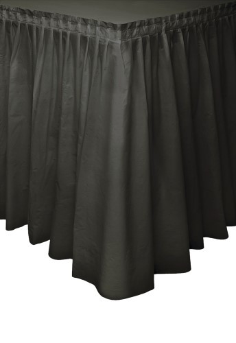 MIDNIGHT BLACK PLASTIC TABLESKIRT 73cm X 4.3m (29"X14')
