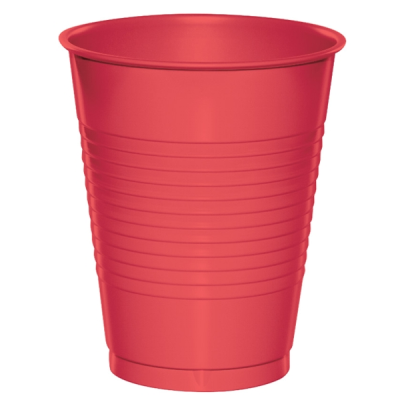 RUBY RED 25 X 270ml (9oz) PLASTIC CUPS