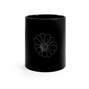 Black Flower Mug