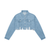 Women's Crop Raw Hem Denim Jacket