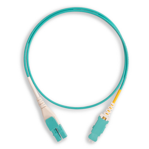 ULTRALiiT™ AQUA LC TO SN® MULTIMODE OM4 DUPLEX FIBER OPTIC PATCH CORD
